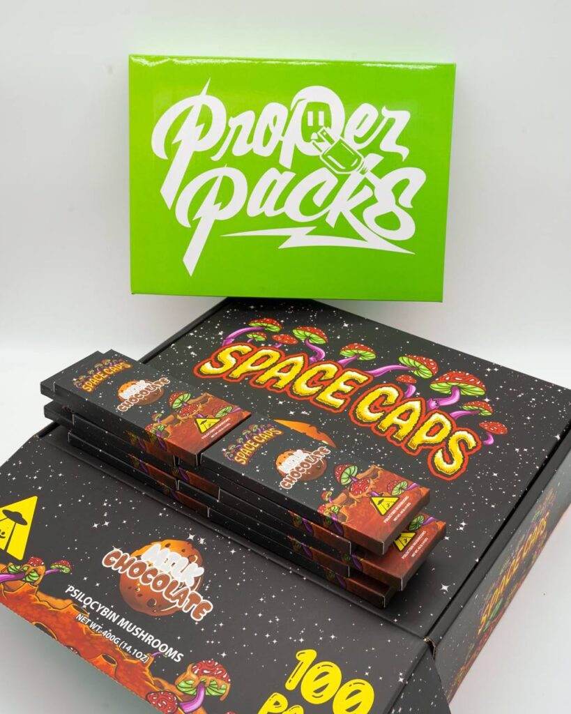 Cannabis space caps chocolate bar