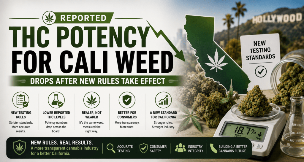 Reported THC Potency For Cali Weed Drops After New Rules Take Effect