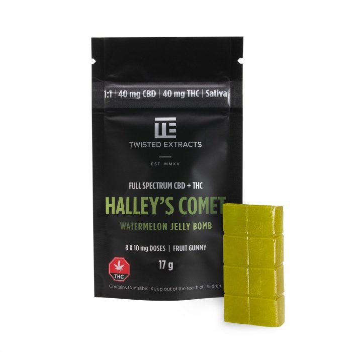 1:1-40MG Halley's Comet Watermelon Jelly Bomb Premium Sativa Edible Online For Sale - Image 2