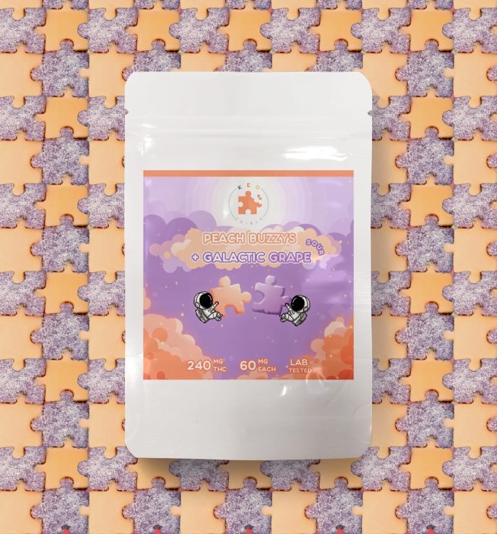 Peach & Grape Puzzle Gummies 240mg Premium Hybrid Edibles Online For Sale - Image 3