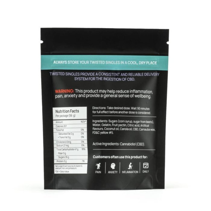 Sour Lemon CBD Twisted Singles Premium Edibles Online For Sale - Image 4