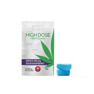 Sour Raspberry 200mg Indica Gummies Premium Edibles For Sale - Image 2