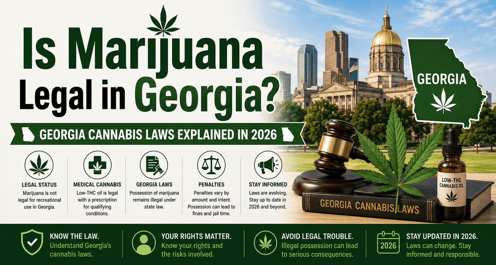 Is Marijuana Legal in Georgia? Georgia Cannabis Laws Explained in 2026