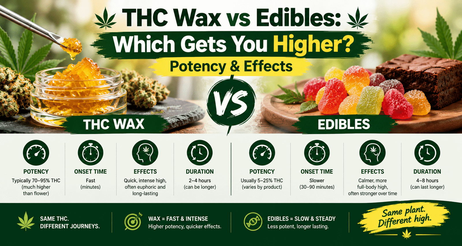 THC Wax vs Edibles: Which Gets You Higher?